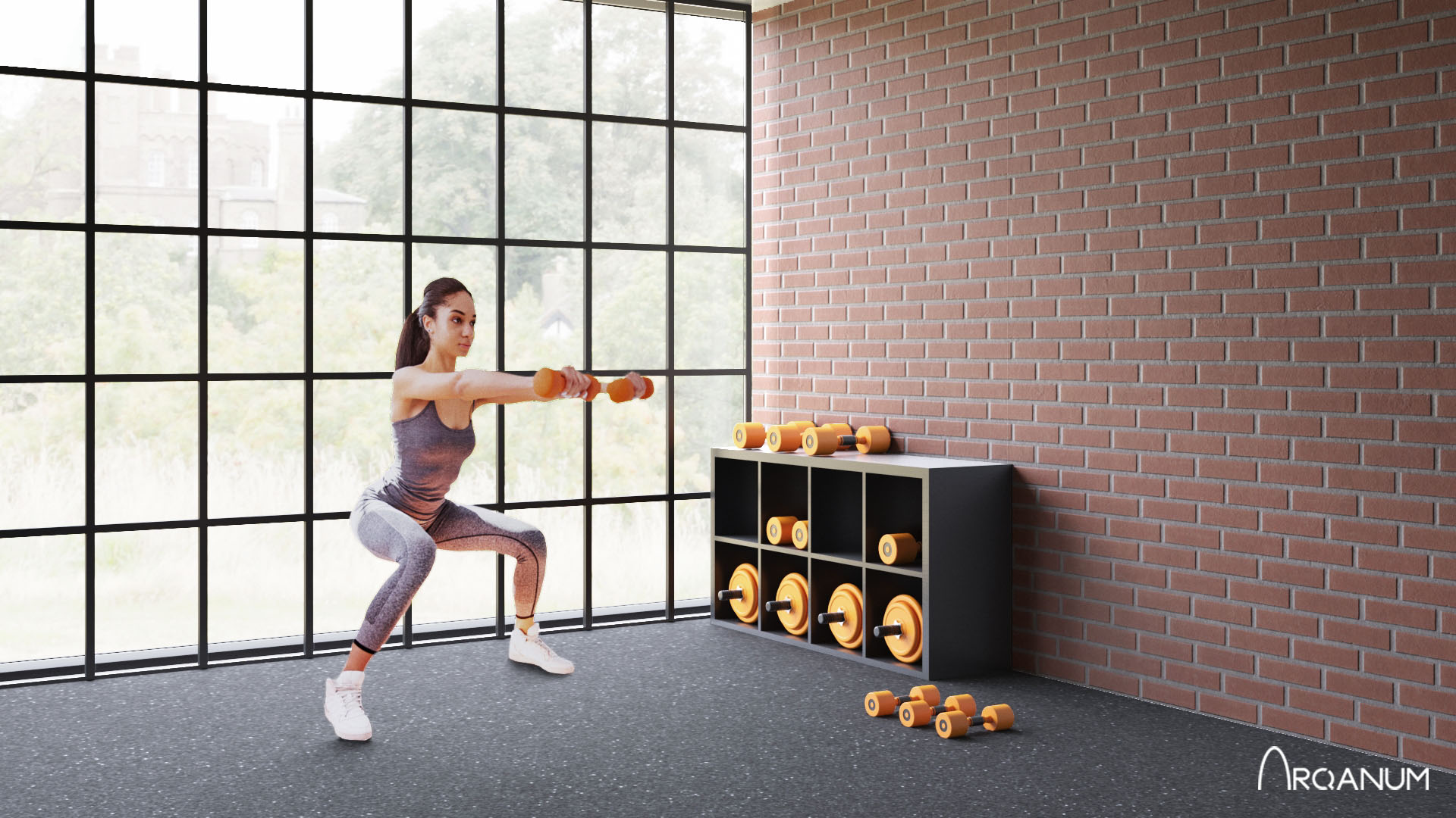 Office in Madrid, fitness set